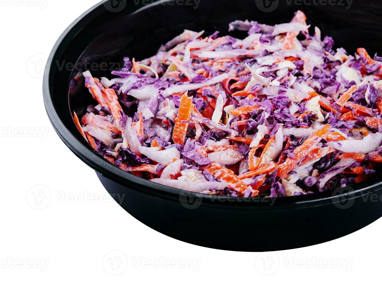 Red cabbage salad. coleslaw in a bowl. photo