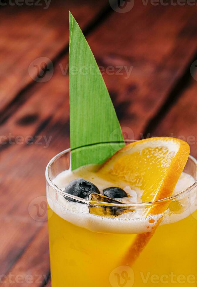 mai tai cocktail with pineapple and rum photo
