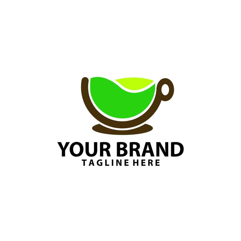jarra café bebida herbario logo diseño vector