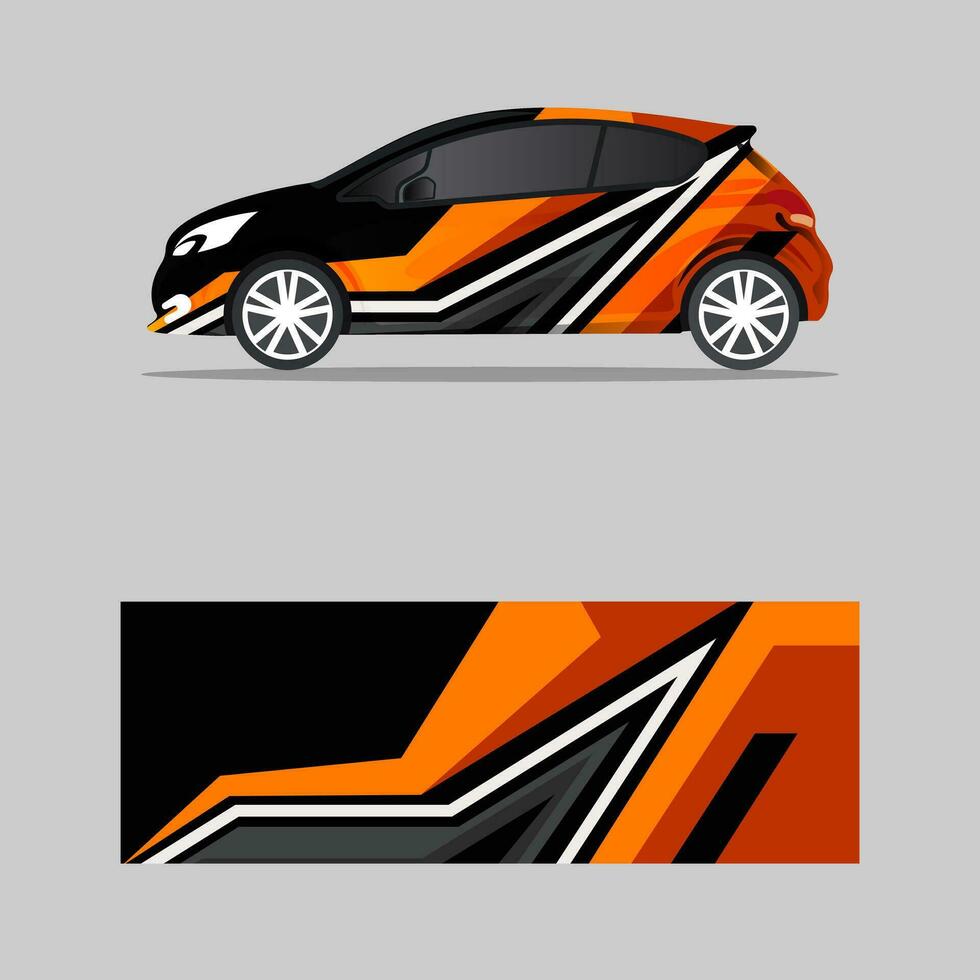 modern trendy wrapping car decal design vector