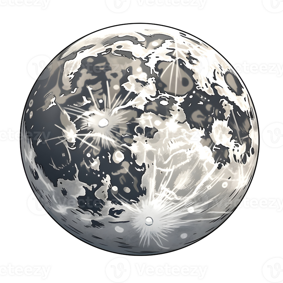 Full moon illustrations, ai generative png