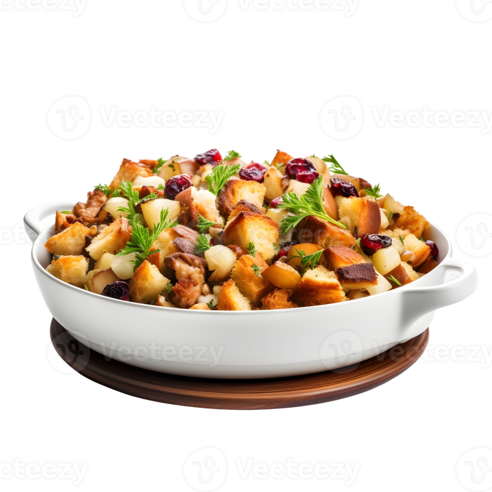 A bowl of stuffing, ai generative png