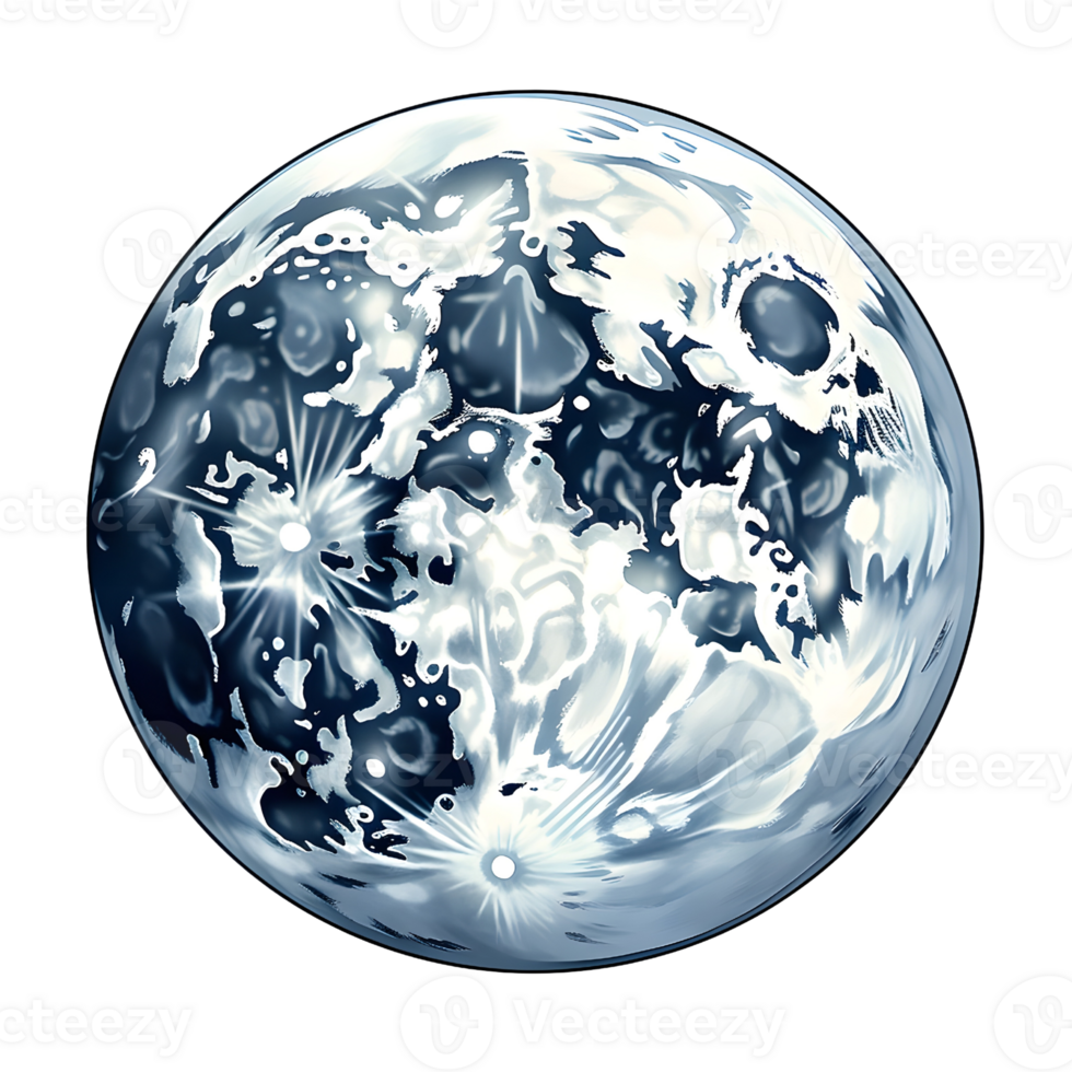 Full moon illustrations, ai generative png
