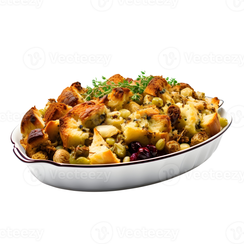 A bowl of stuffing, ai generative png