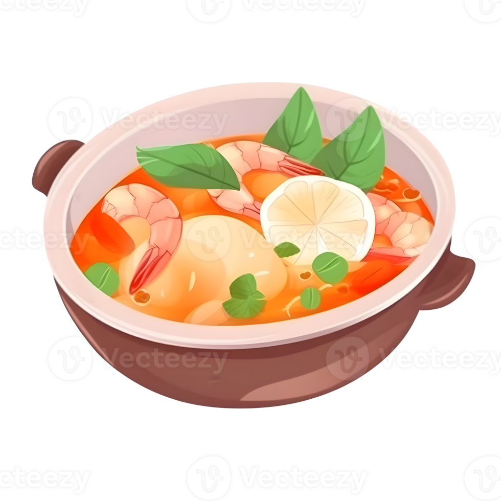 Tom Yum Kuyng, Thaifoods, asian foods, ai generative png