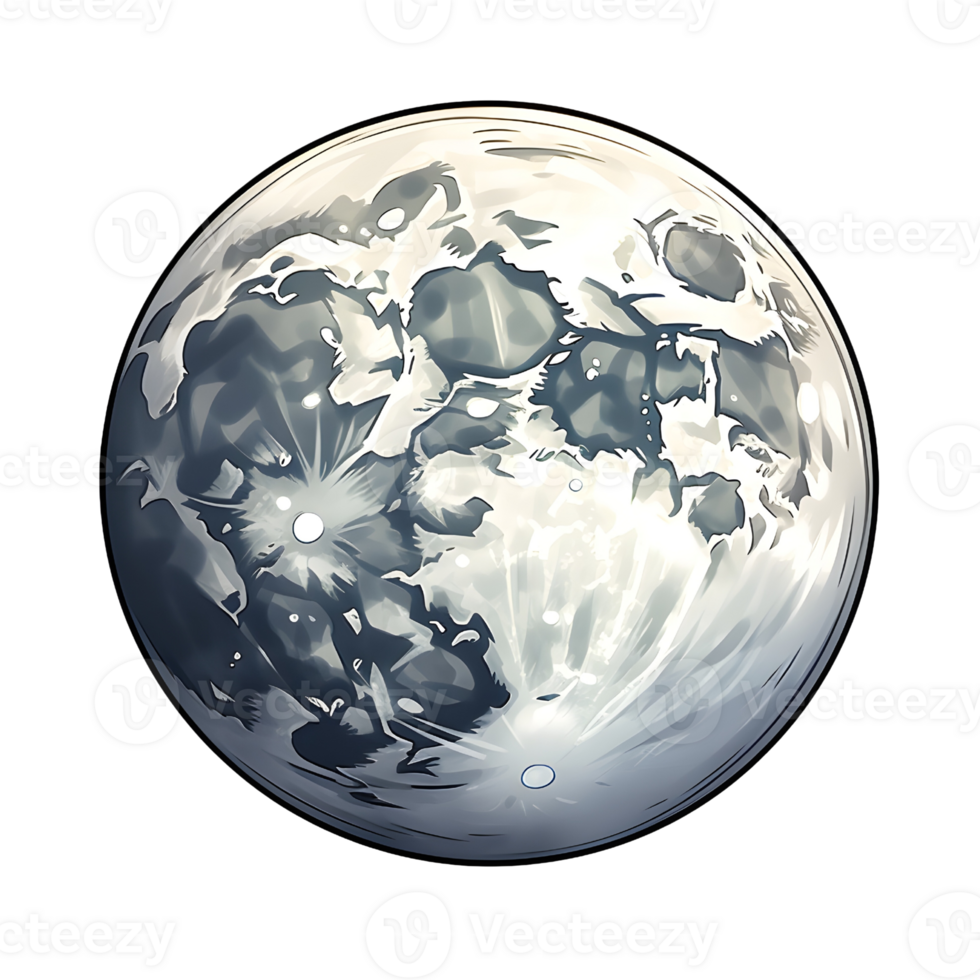 Full moon illustrations, ai generative png