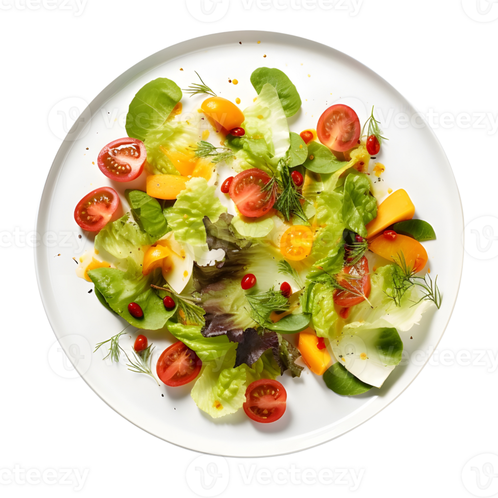 Plate of vegetable salad, ai generative png