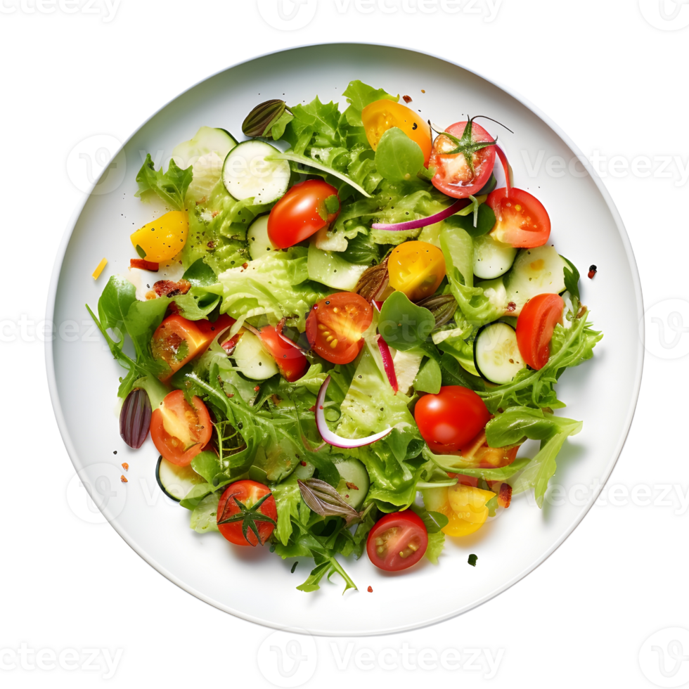 Plate of vegetable salad, ai generative png