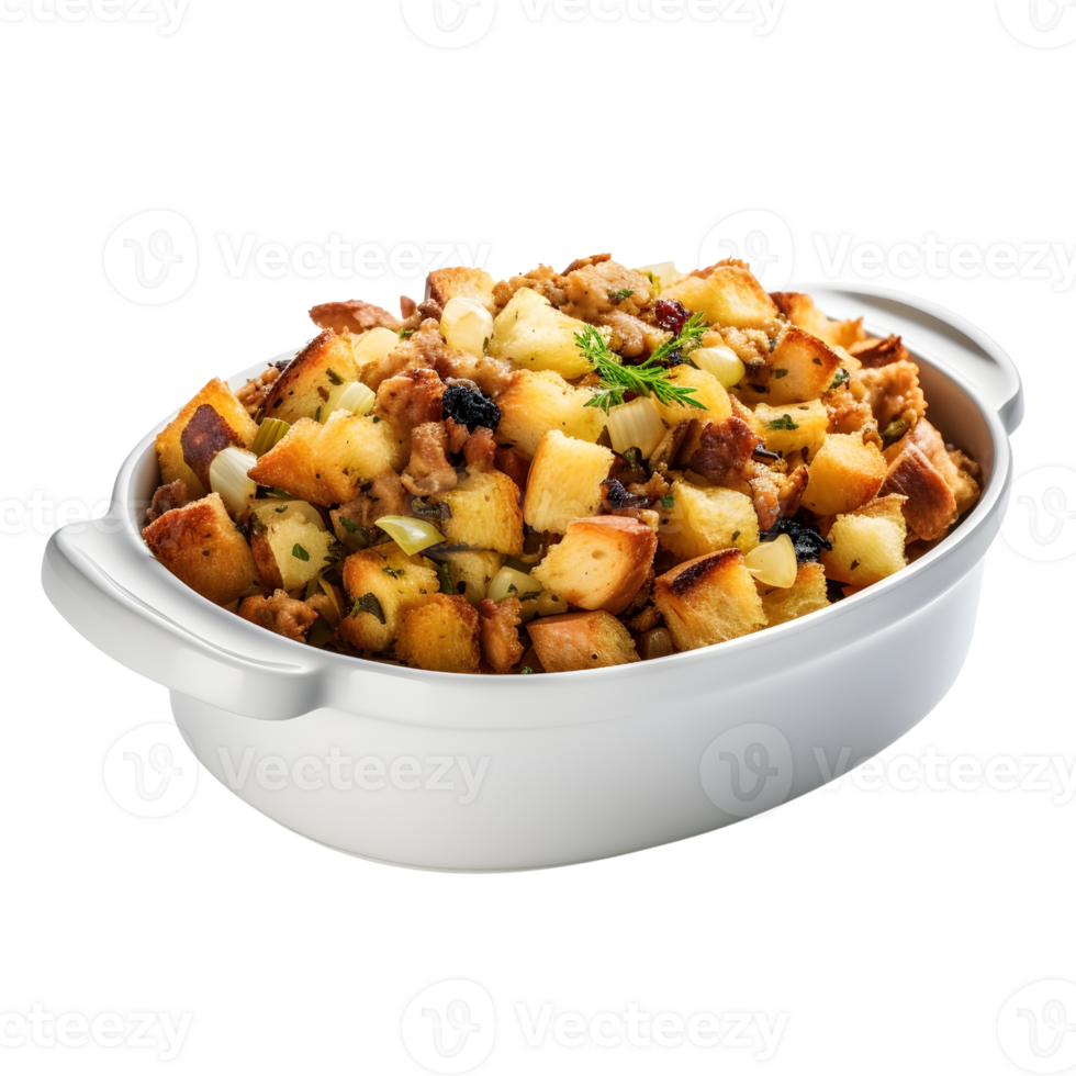 A bowl of stuffing, ai generative png