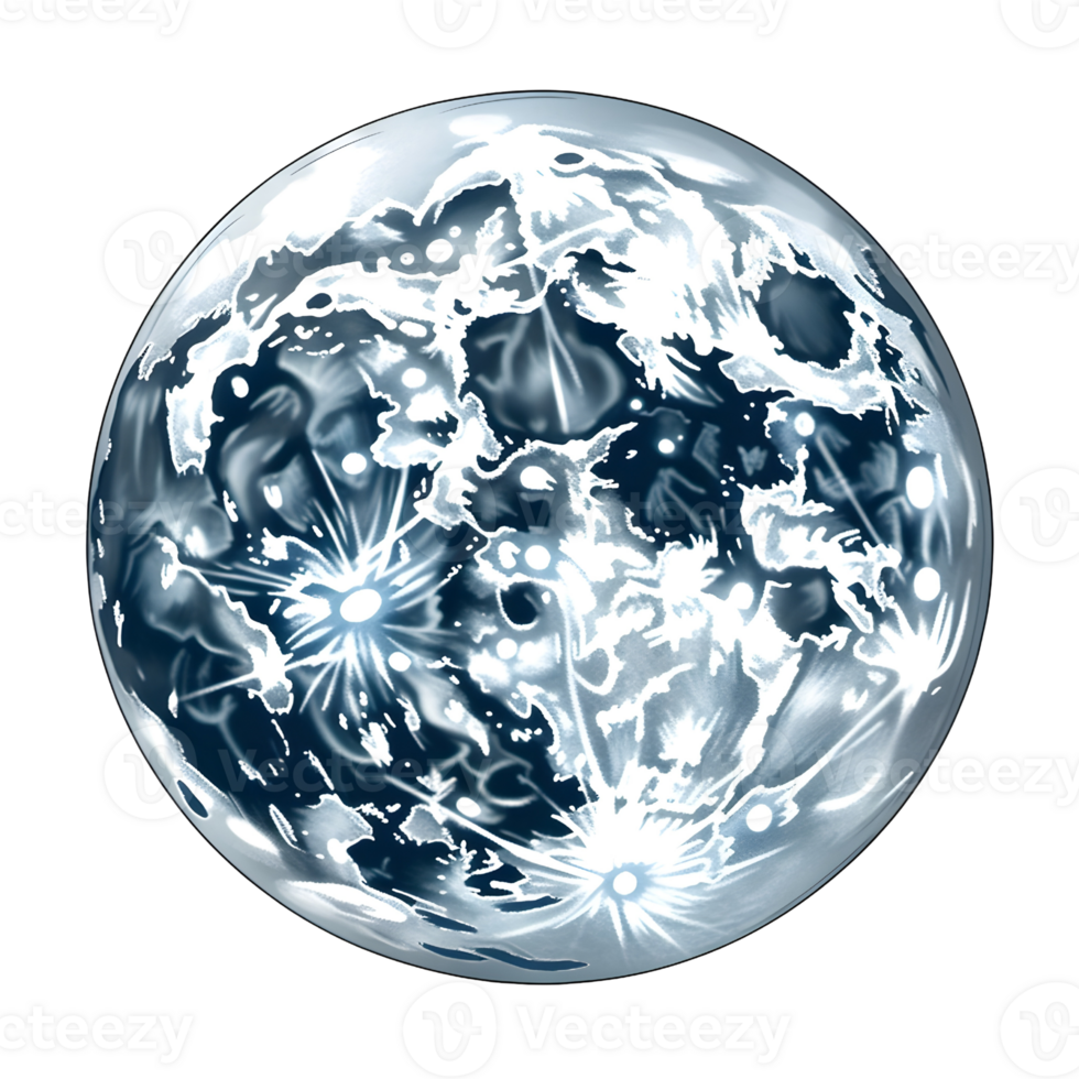 Full moon illustrations, ai generative png