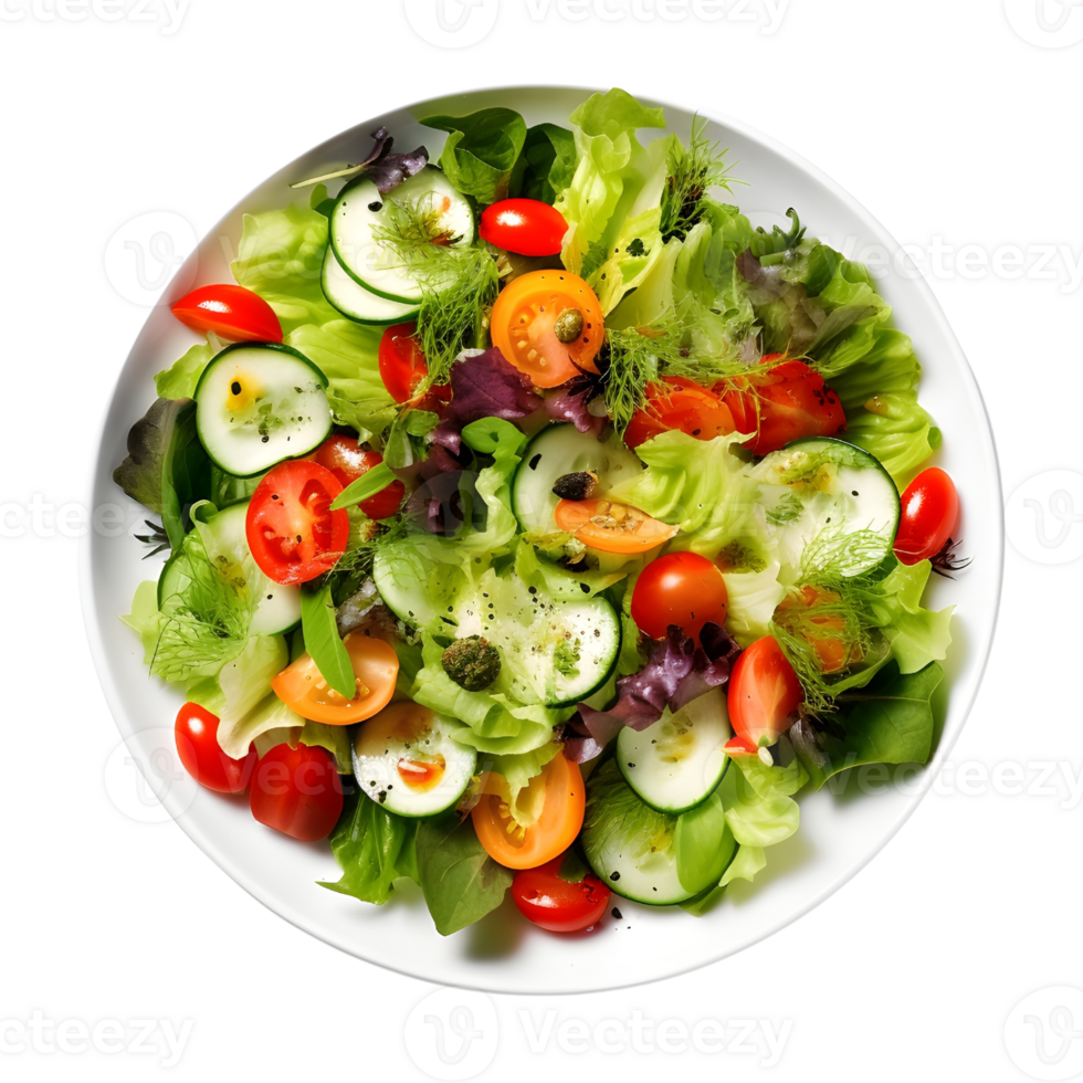 Plate of vegetable salad, ai generative png