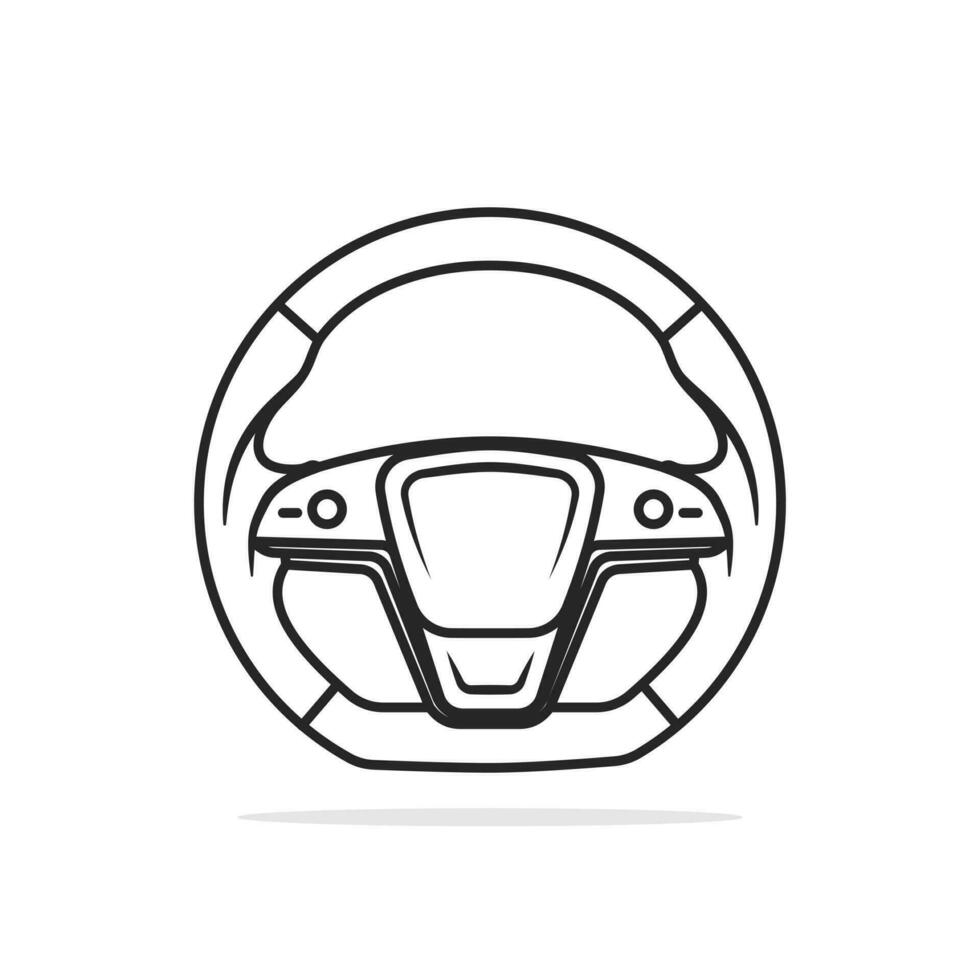 Car cartoonish outline luxury steering wheel vector illustration design