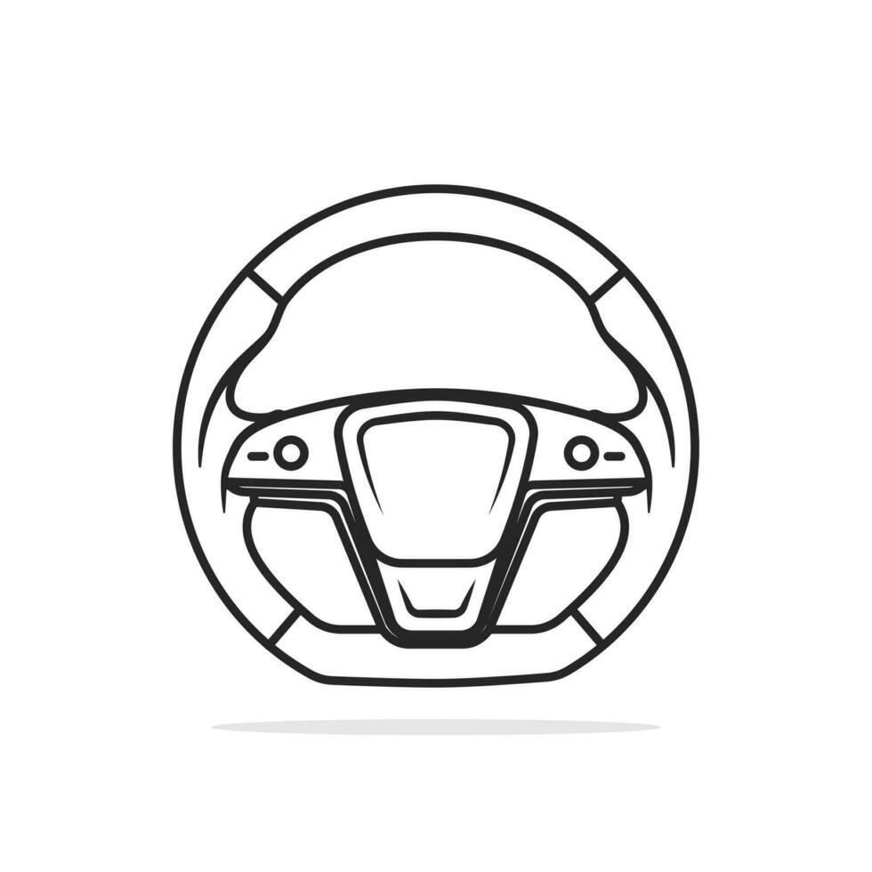 Car cartoonish outline luxury steering wheel vector illustration design