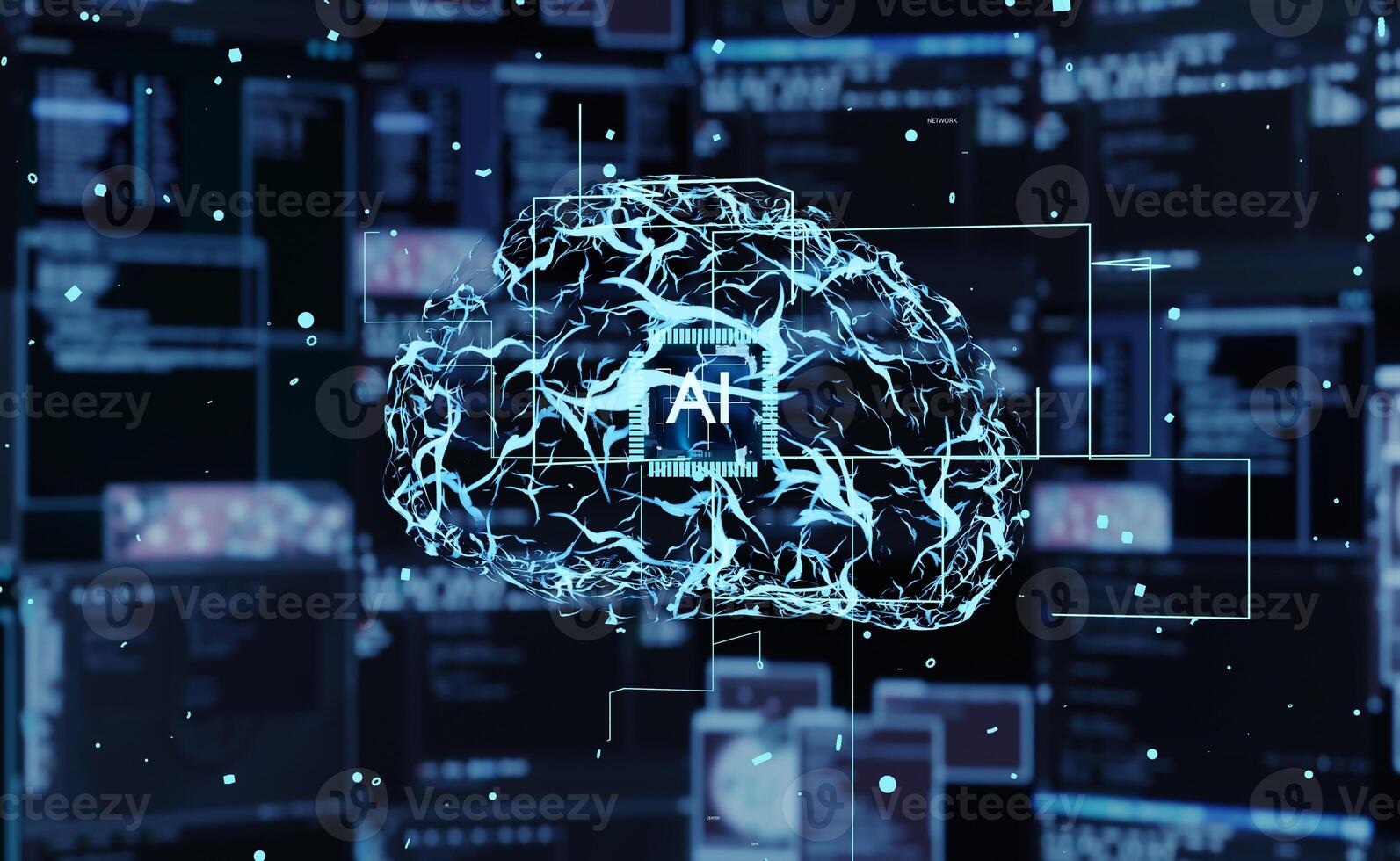 visualización de profundo neural redes modelado después humano cerebro resolviendo computacional problemas. ai utilizando profundo aprendizaje a analizar crudo datos, dibujar inferencias y hace predicciones, 3d hacer animación foto