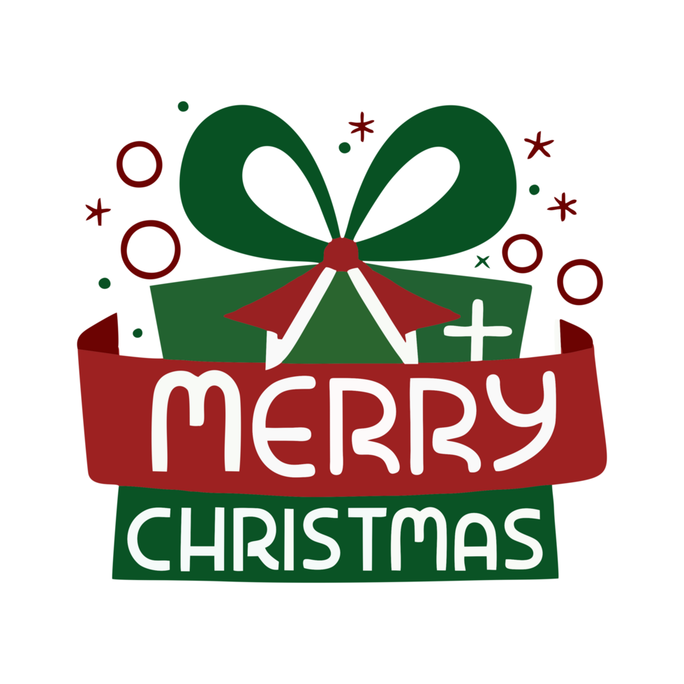 Merry Christmas lettering gift typography png
