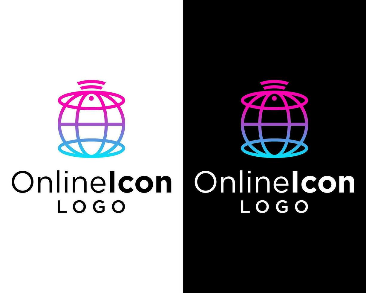 Online world website internet logo design. vector