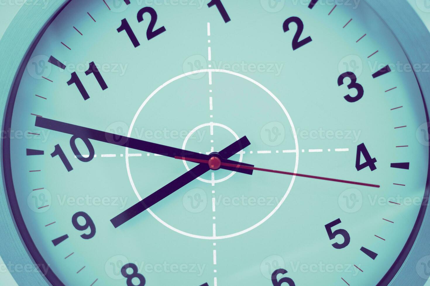 target on time clock for precision times or timing accuracy in minute and second tiktok to business success concept photo