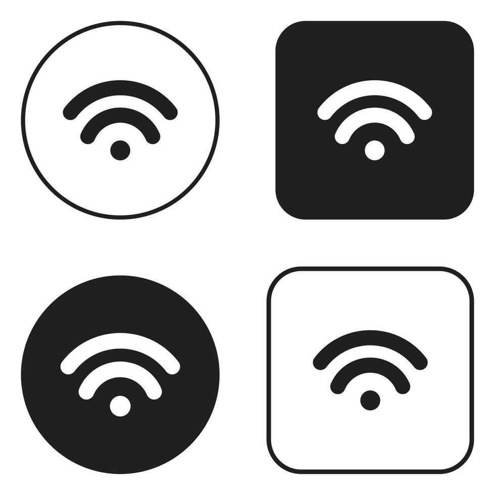 Wi Fi icon vector set.