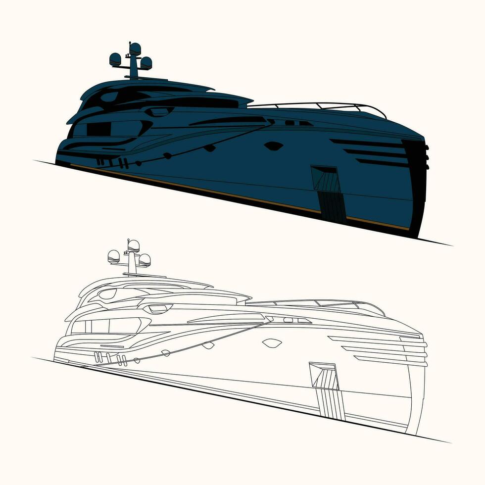 High-quality Yacht vector art, Which is printable on various materials.