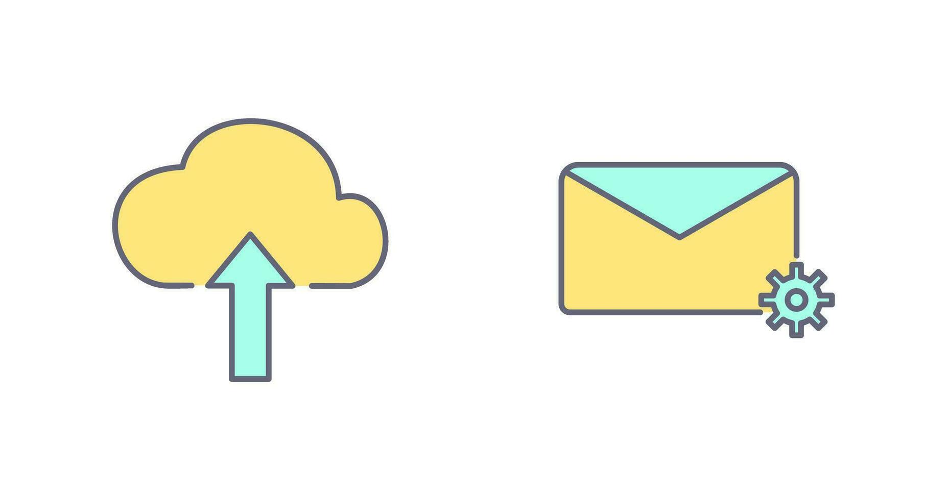 Upload to Cloud and Message Settings Icon vector
