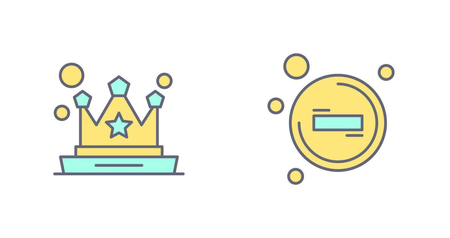 Crown and Remove Icon vector