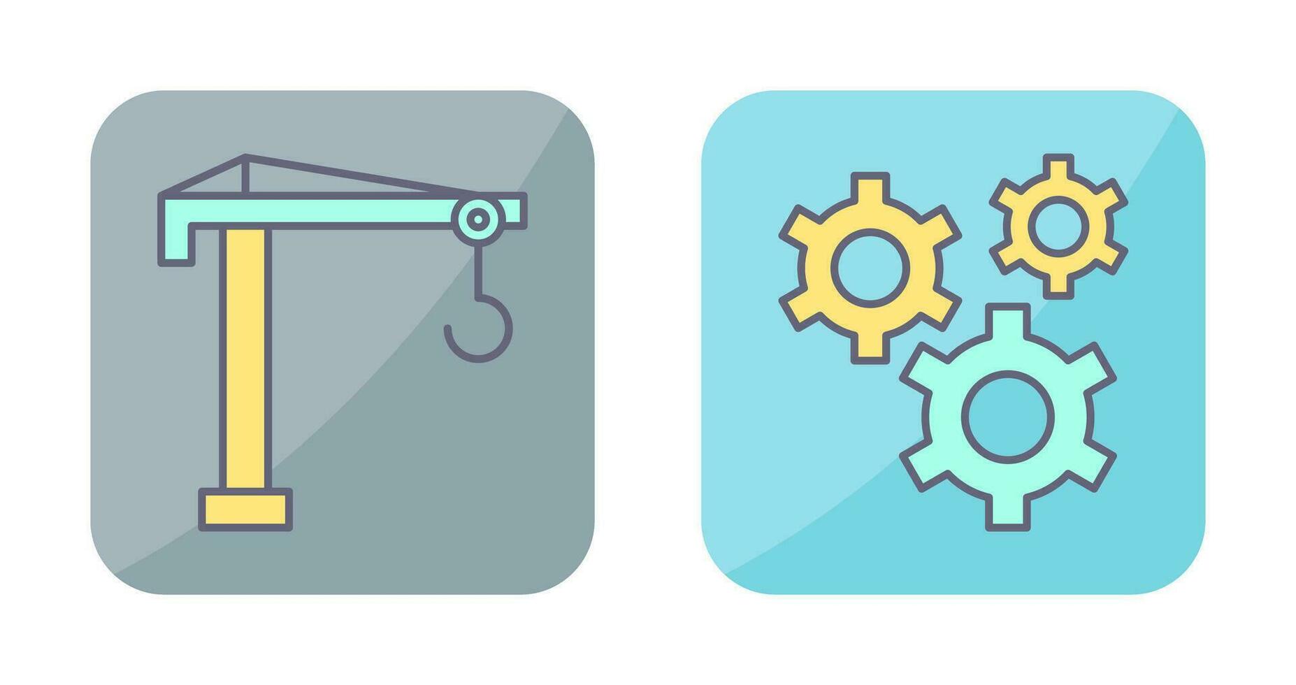 Crane and Gears Icon vector