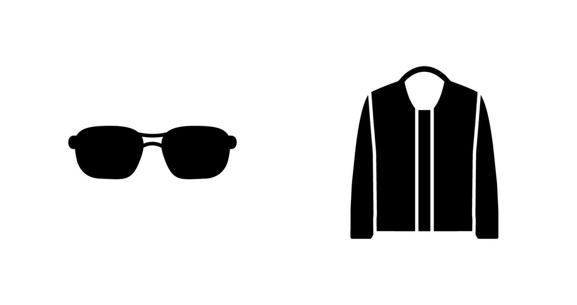 lentes y chaqueta icono vector