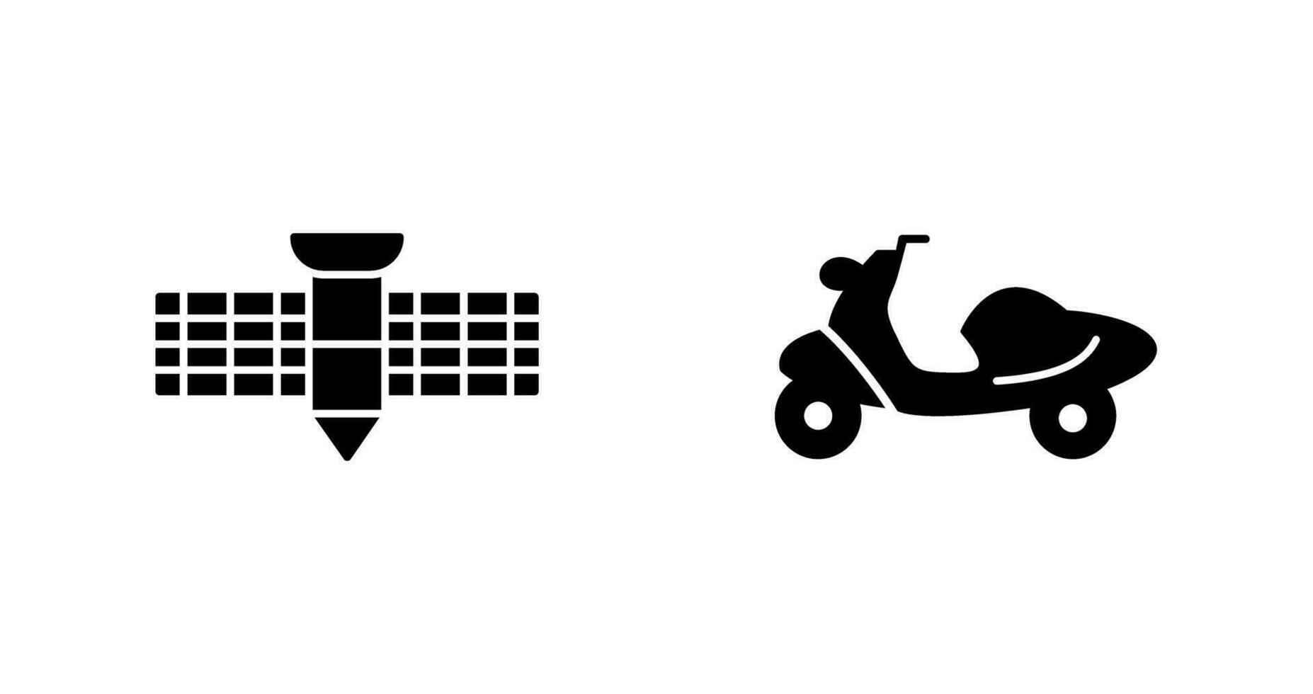 scooter y satélite icono vector