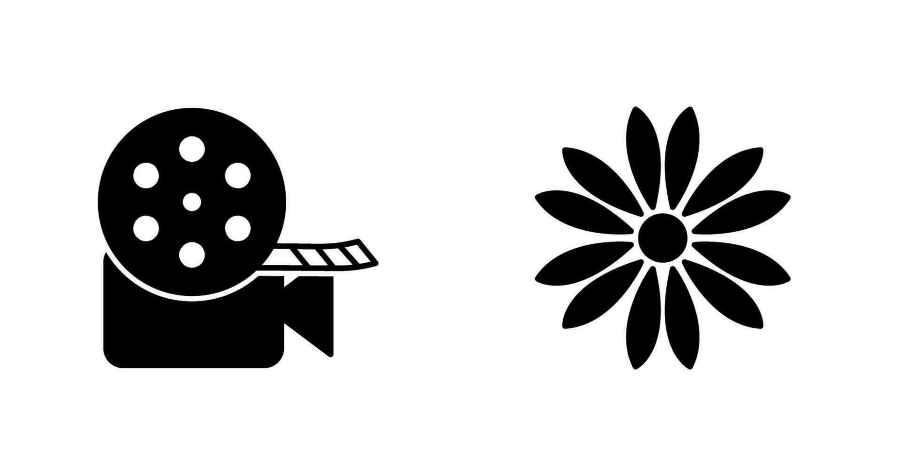 video reel and flower Icon vector