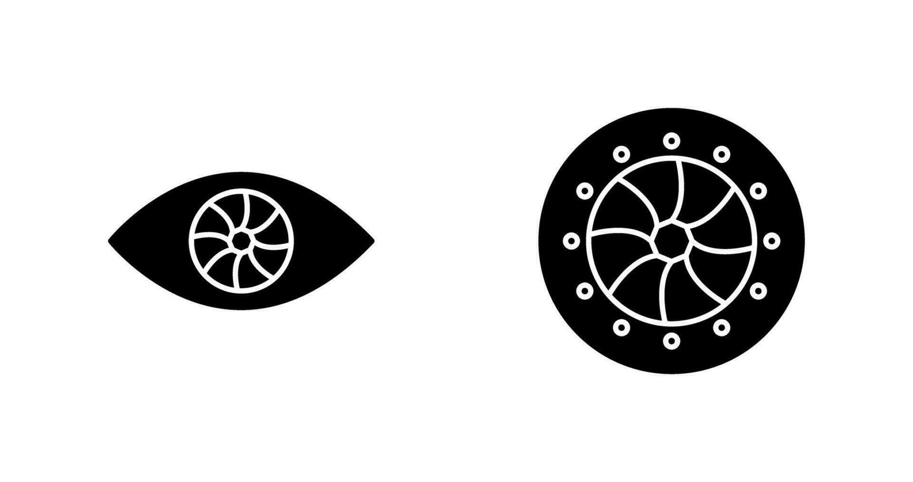 eye and optical diaphram Icon vector