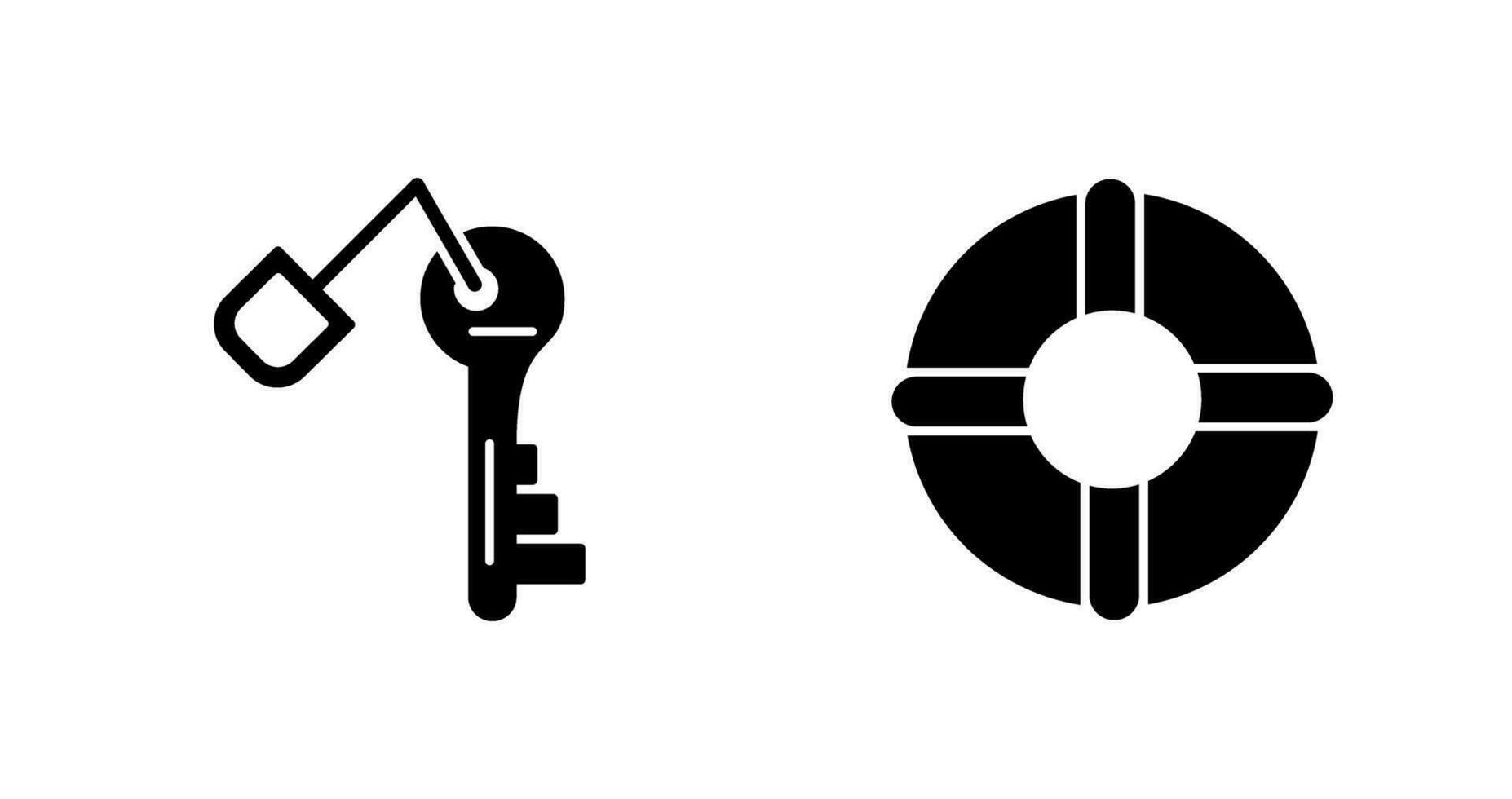 Key and Lifebuoy Icon vector