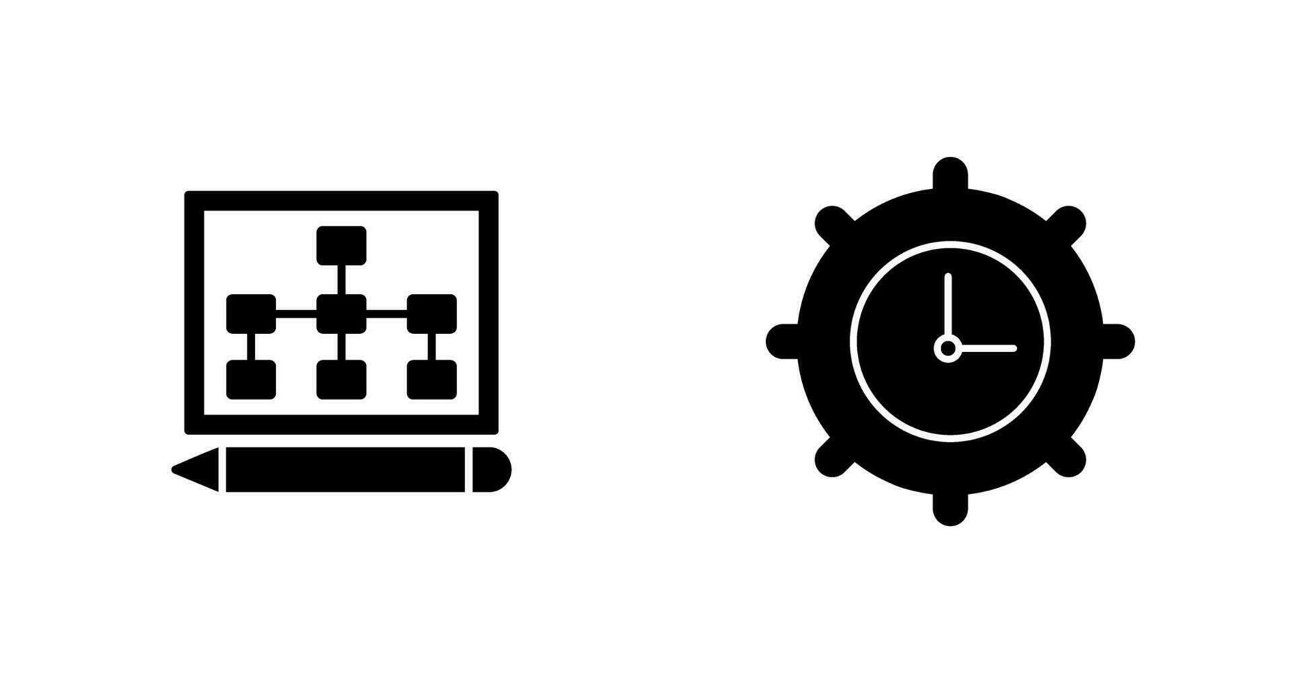 draw hierarchy and time setting  Icon vector