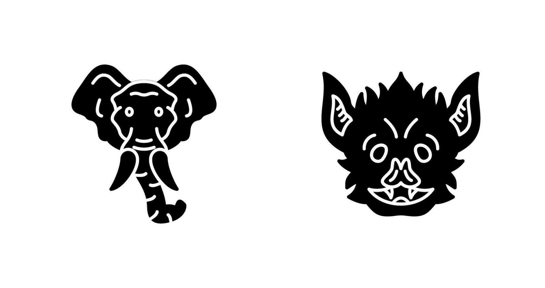 Eleplant and Bat Icon vector