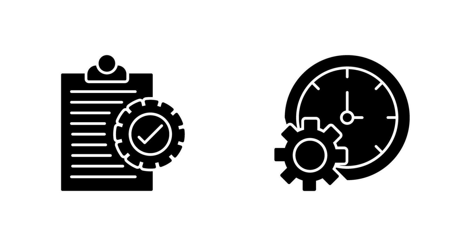 Check List and Time Setting Icon vector