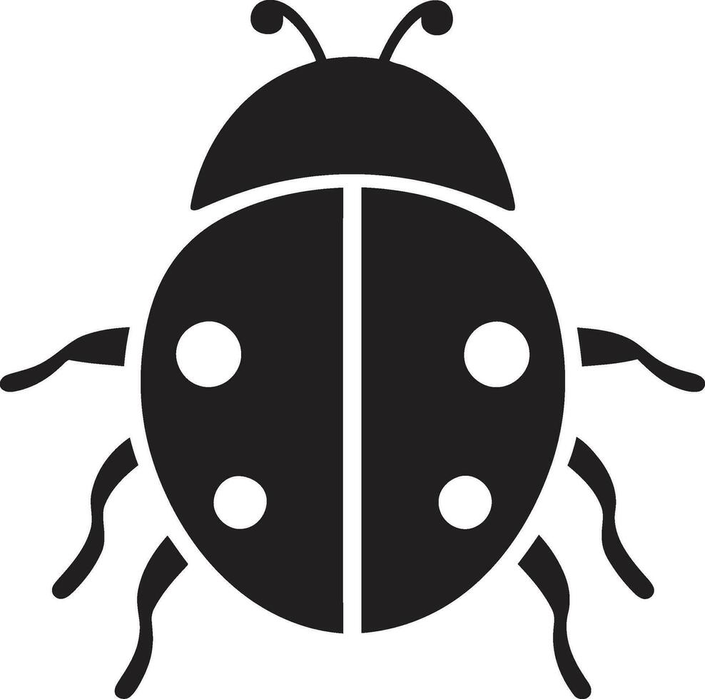 Abstract Ladybug Grace in Monochrome Vector Ladybug Silhouette Timeless Symbol