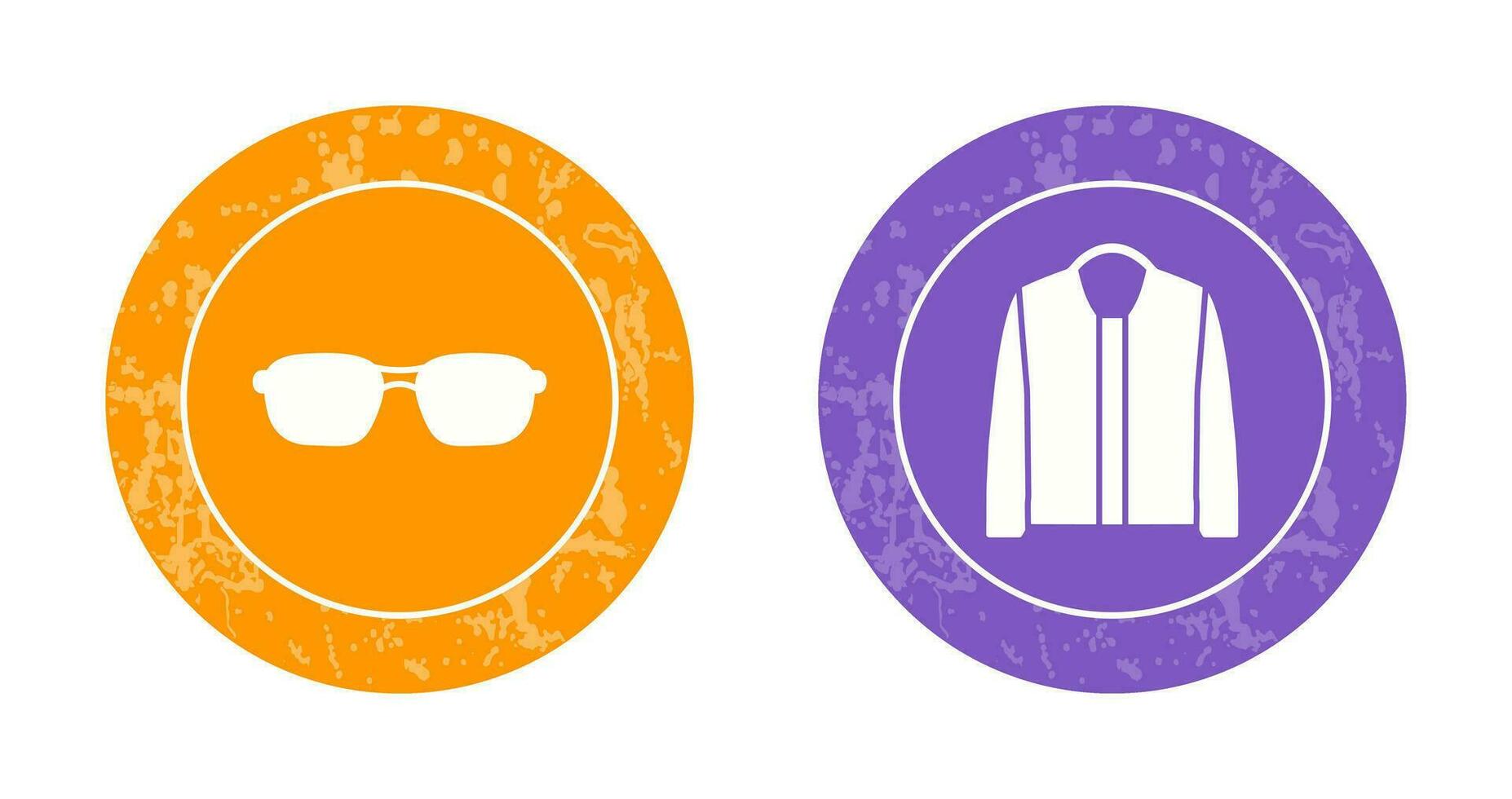 lentes y chaqueta icono vector