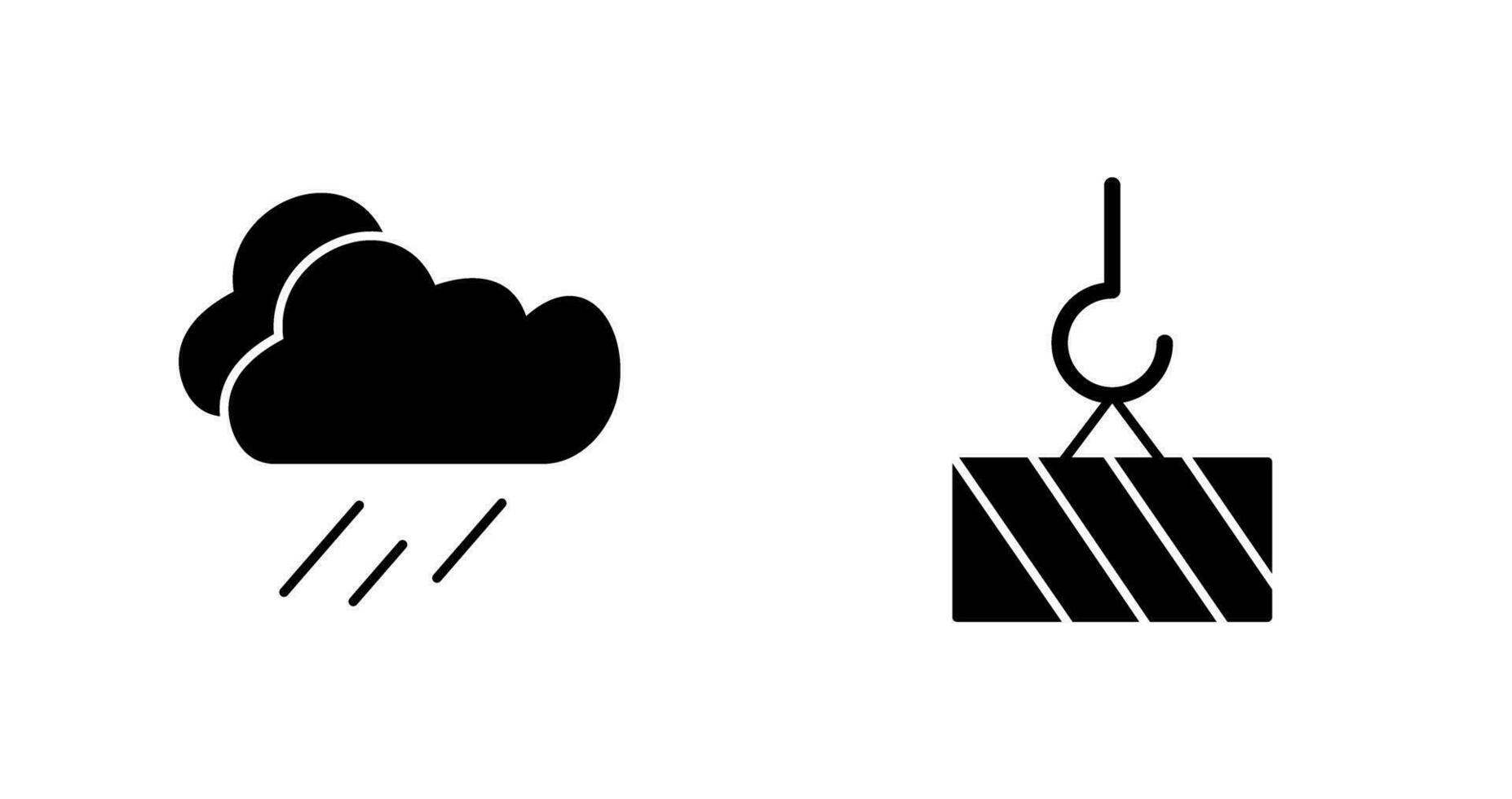 lluvia y pesado maquinaria icono vector