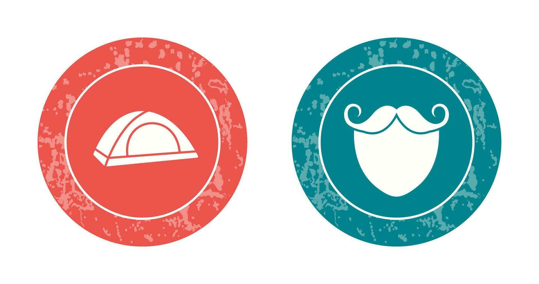 barba y Bigote y acampar icono vector