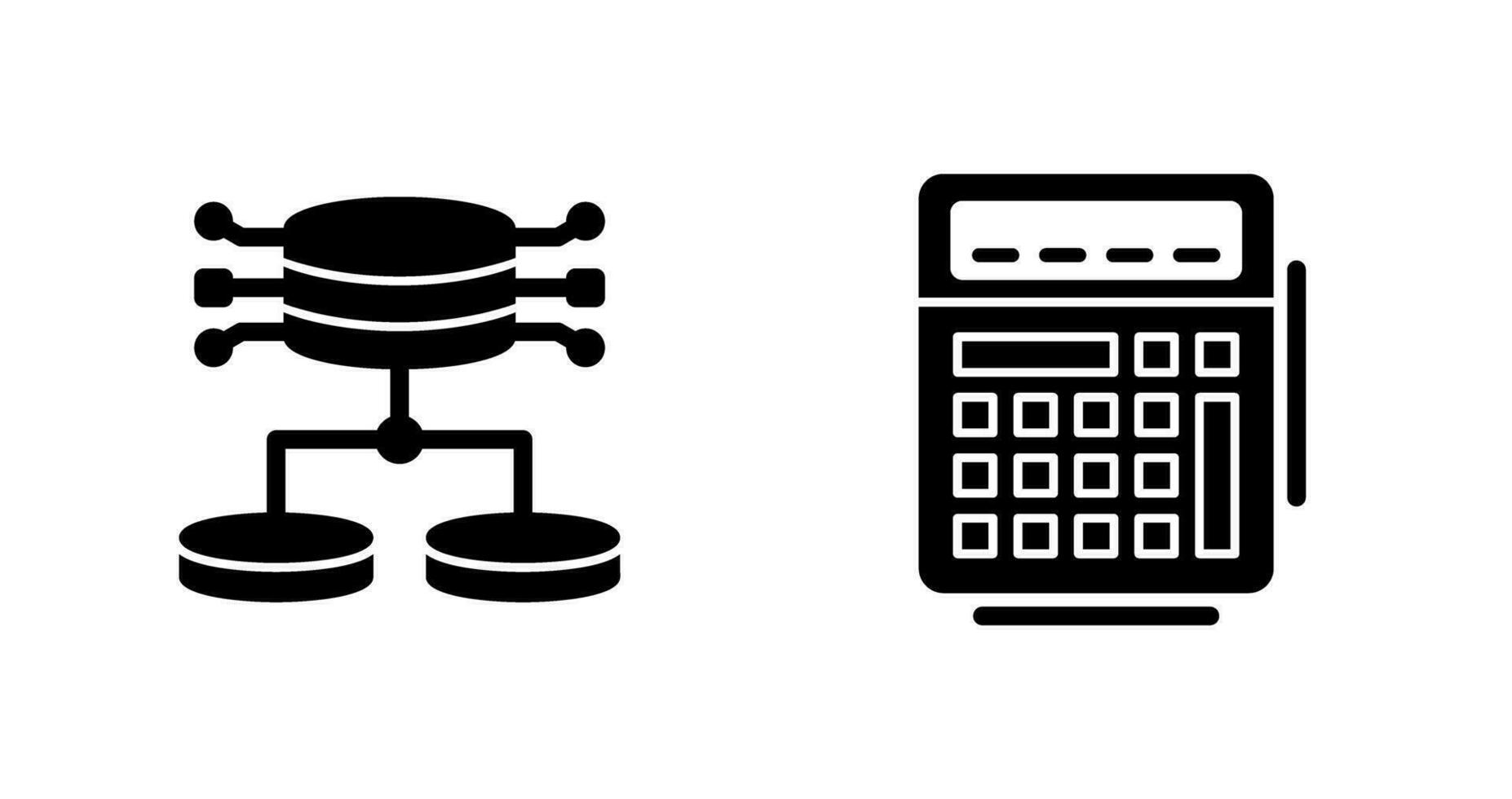 estructurado datos y calculadora icono vector