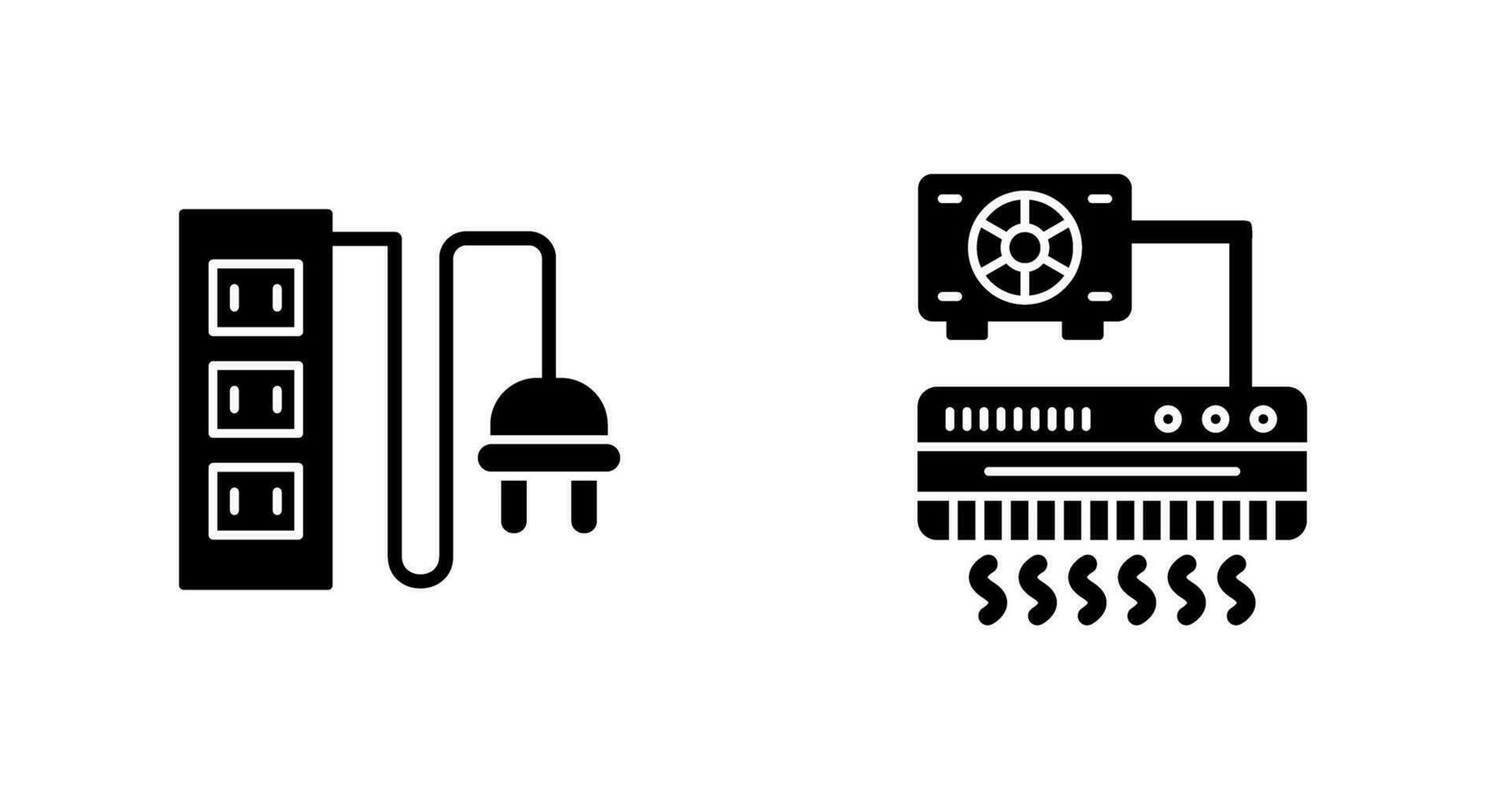 Power Socket and Air Conditioner Icon vector