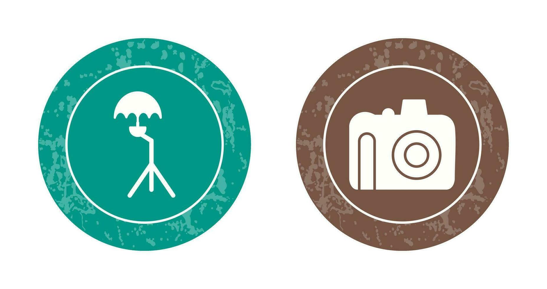 umbrella stand and dslr camera Icon vector