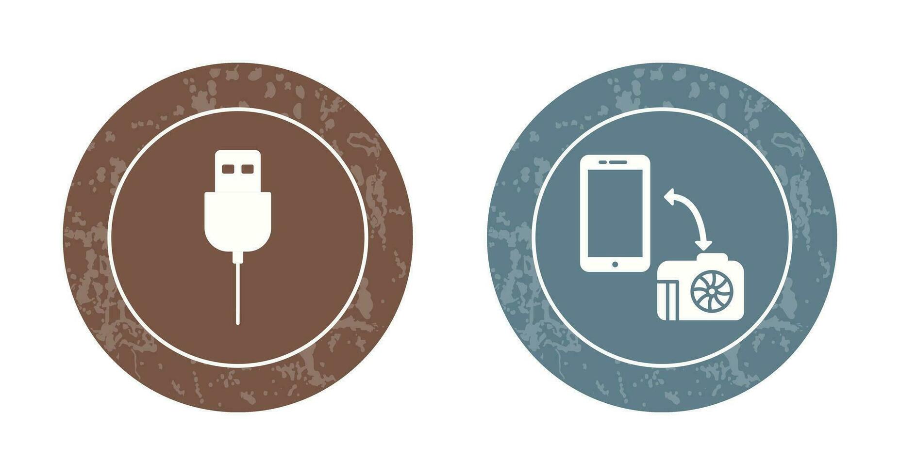 usb cable and transfer images Icon vector