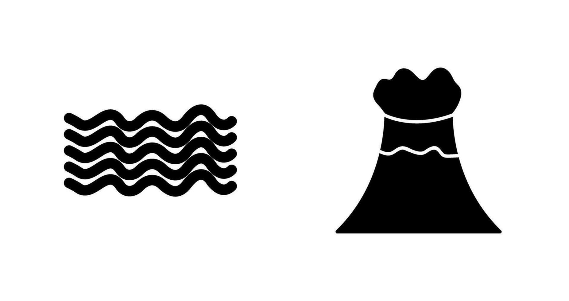 magnetic waves and volcano Icon vector