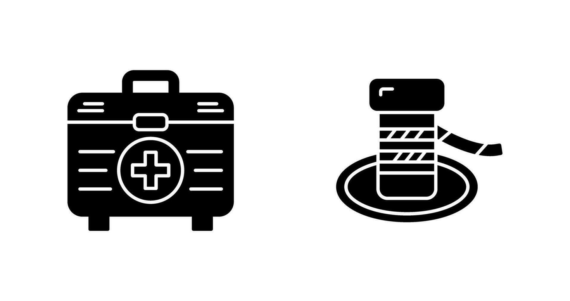 First Aid Kit and Bollard Icon vector