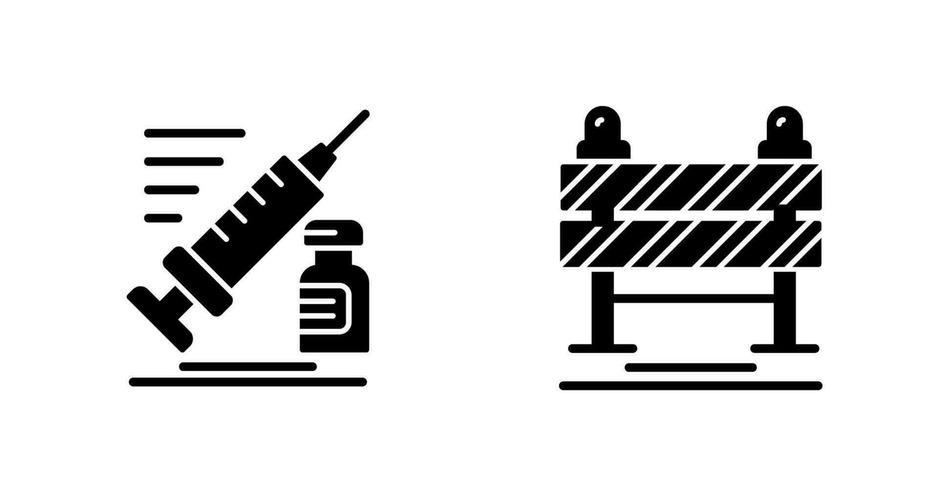 Syringe and Road Blockade Icon vector