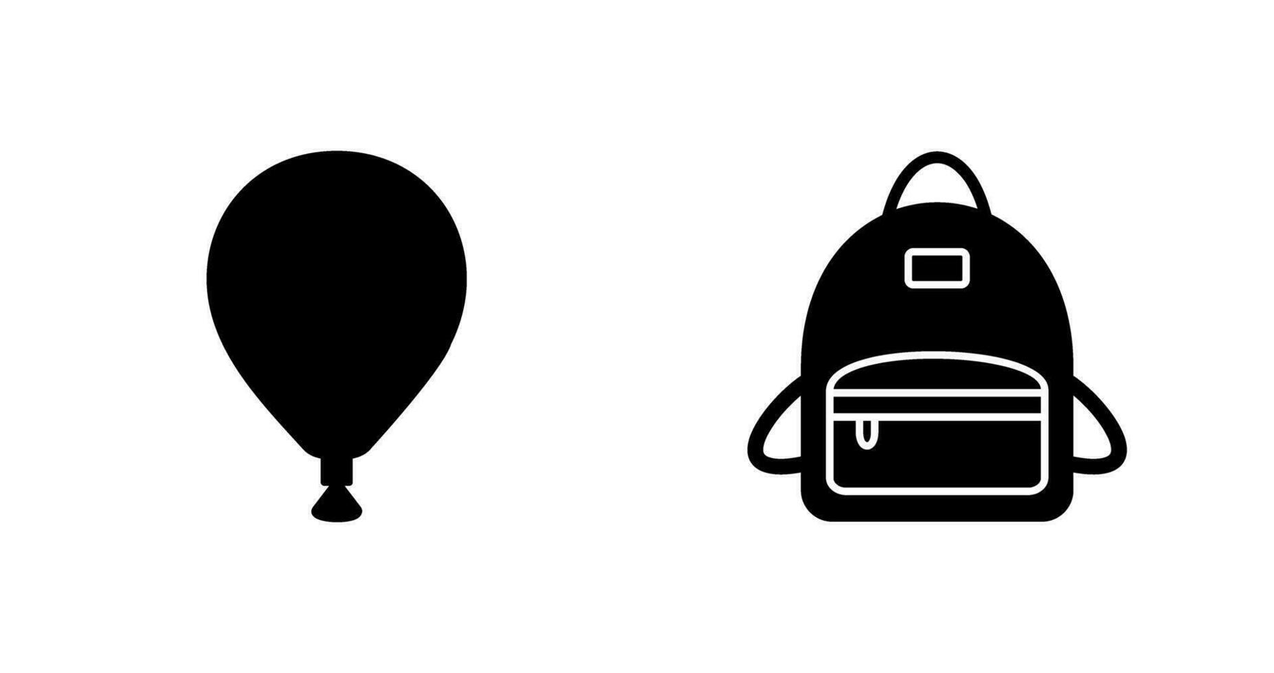 globo y bolso paquete icono vector