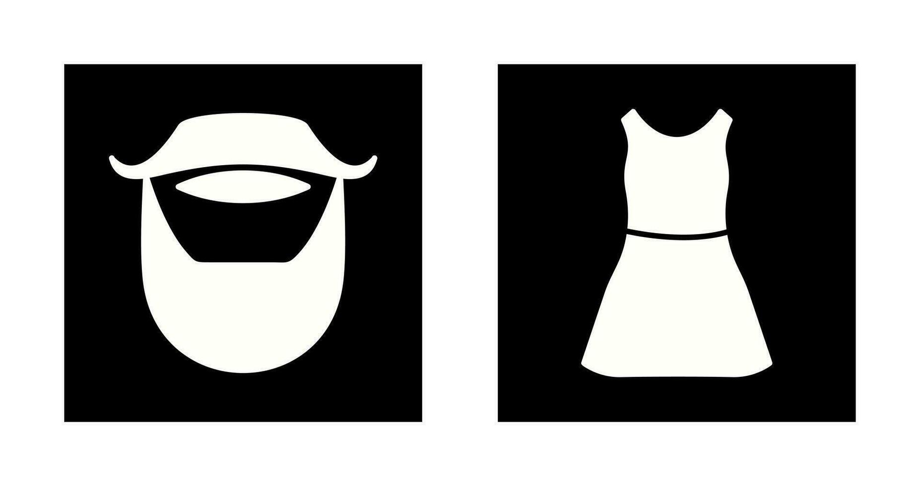 Beard and Moustache and Dress Icon vector