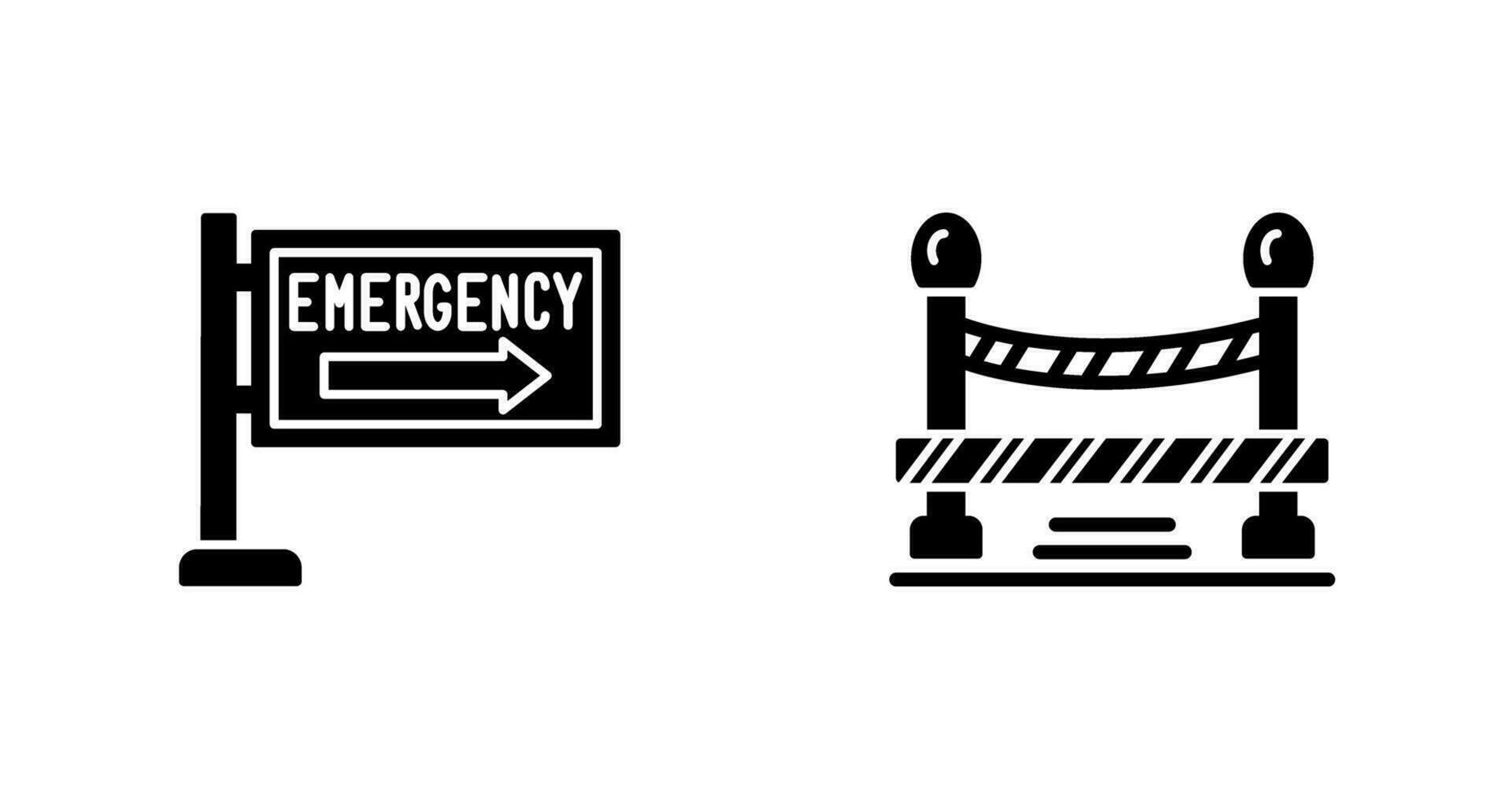 emergencia firmar y hacer no cruzar línea, icono vector