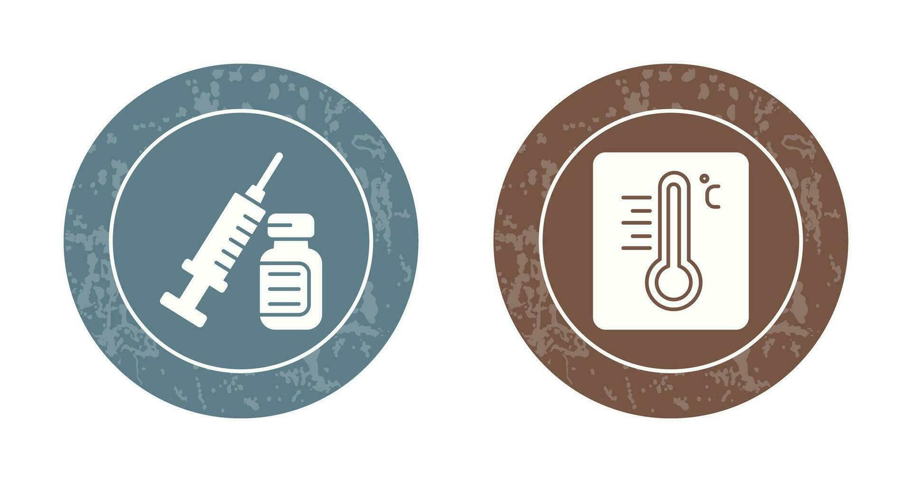 Syringe and Thermoimeter Icon vector