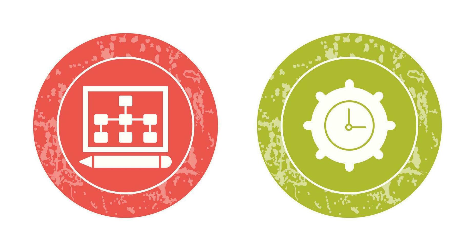 draw hierarchy and time setting  Icon vector